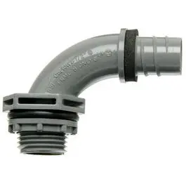 1/2-Inch Non-Metallic Liquid-Tight 90° Conduit Connector – Flexible Sealed Fitting 1
