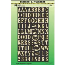 1-Inch Gold Adhesive Address Number And Letter Set 1