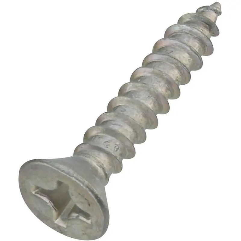 #12 × 1-1/4" Phillips Flat-Head Zinc-Coated Wood Screws – Pack Of 18 1