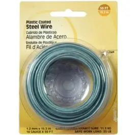 18-Gauge Plastic-Coated Wire — 50-Foot Roll For Craft & Garden Use 1