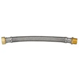 18-Inch Braided Stainless Steel Water Heater Connector – 3/4" Fip X 3/4" Mip 1