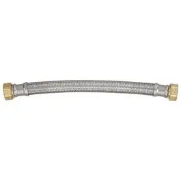 18-Inch Braided Stainless Steel Water Heater Hose – 3/4" Fip X 3/4" Fip 1