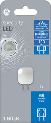 2-Watt G4 Base Led T4 Bulb For Under-Cabinet Lighting – Warm White 1