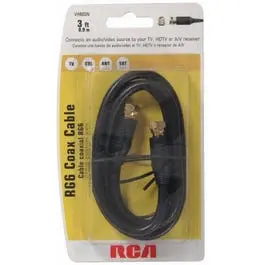 3-Foot Rg6 Black Coaxial Cable With Compression Connectors 1