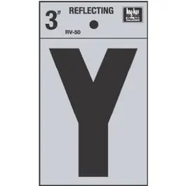 3-Inch Reflective Black-And-Silver Vinyl Address Letter 'Y' With Adhesive Backing 1