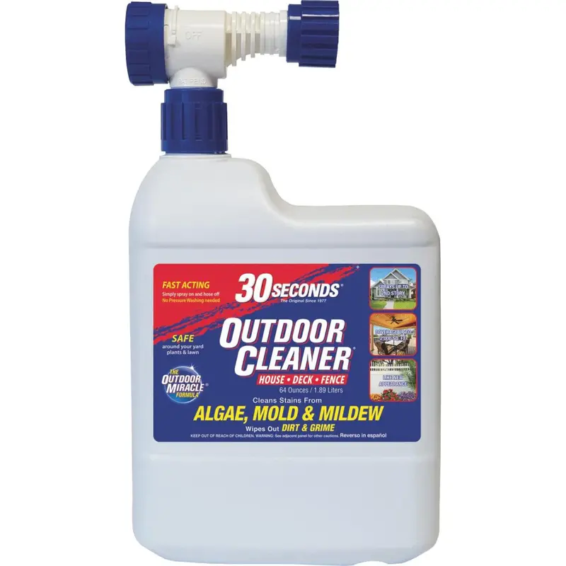 30 Seconds Outdoor Cleaner – 64 Oz Hose-End Formula For Mold, Mildew & Algae 1