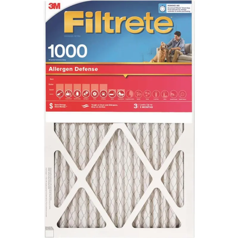 3M Filtrete Allergen Defense Hvac Filter – 16" X 20" X 1", Mpr 1000/1085 1