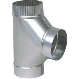 5" Galvanized Full-Flow Hvac Tee – 26-Gauge Duct Fitting 1