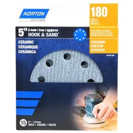 5-Inch Ceramic Sanding Discs – 180 Grit, 8-Hole Design (15-Pack) 1