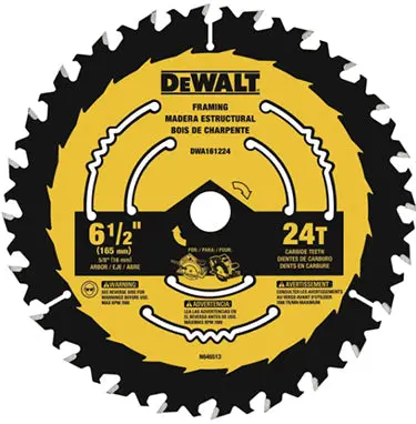 6.5-Inch 24-Tooth Blade – Black & Yellow Combination Saw Blade 1