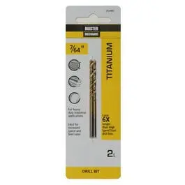 7/64-Inch Titanium-Coated High-Speed Steel Drill Bit – 2-5/8-Inch 1