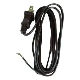 8-Foot Brown Lamp Cord Featuring Polarized Plug And 18/2 Awg Construction 1
