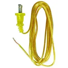 8-Foot Gold Lamp Cord With Polarized Plug And 18/2 Gauge Wiring 1