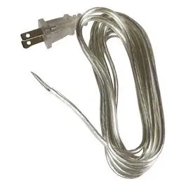 8-Foot Silver-Tone 18/2 Lamp Cord – Ul-Listed Replacement Wiring 1