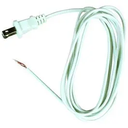 8-Foot White Lamp Cord With Polarized Plug And 18/2 Stranded Wire 1