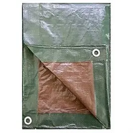 8 Ft × 10 Ft Green-And-Brown Polyethylene Tarp 1