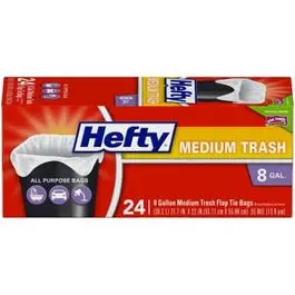 8-Gallon Medium-Duty Plastic Trash Bags With Drawstring Closure (24-Pack) 1