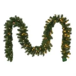 9-Foot Artificial Led Garland – 100 Warm White Micro Lights 1