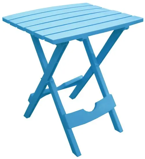 Adams Quik-Fold Side Table In Pool Blue – Upgraded Design 1