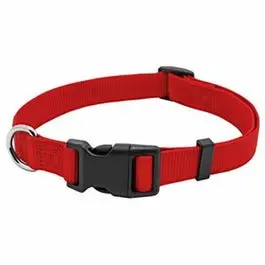 Adjustable Red Nylon Dog Collar – Quadlock Buckle, 18–26 Inch Range 1