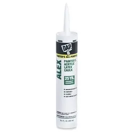 Alex Acrylic Latex Caulk – Paintable, Waterproof Sealant – 10.1 Oz White Tube 1