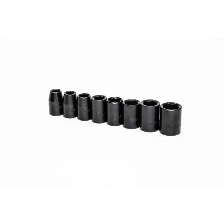 Apex Tool Group 1/2" Drive 6-Point Impact Metric Socket Set – 8-Piece 1