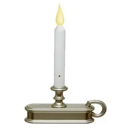 Battery-Powered Led Christmas Candle In Pewter Finish 1