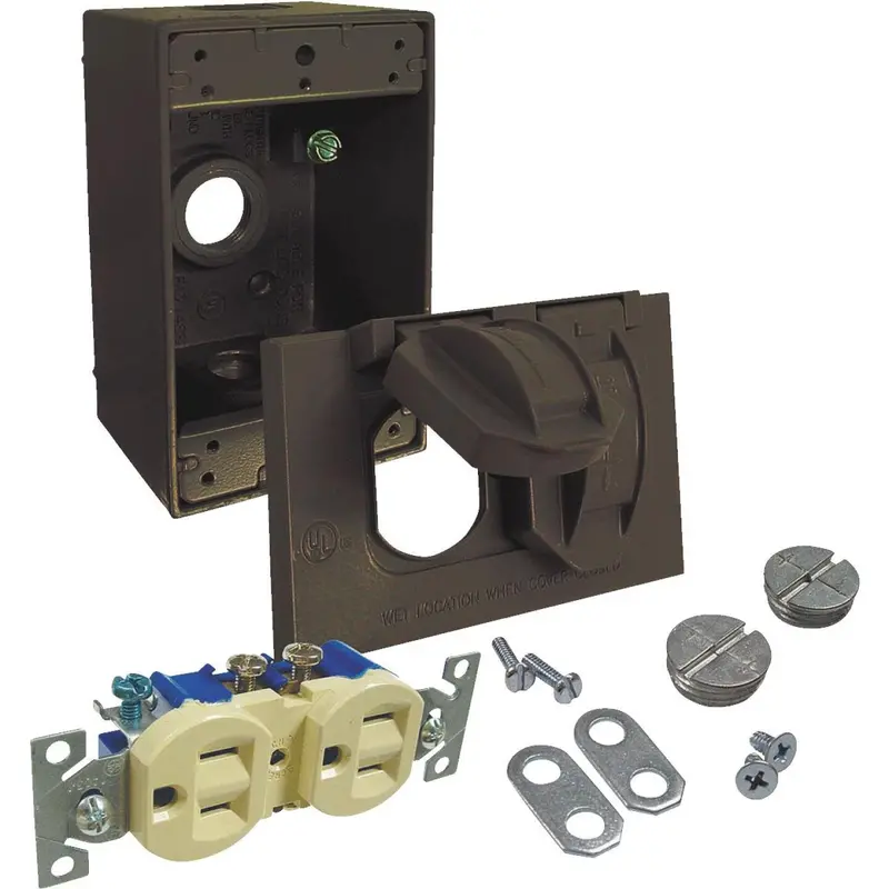 Bell Bronze Tamper-Resistant Outdoor Outlet Kit – Horizontal Mount 1