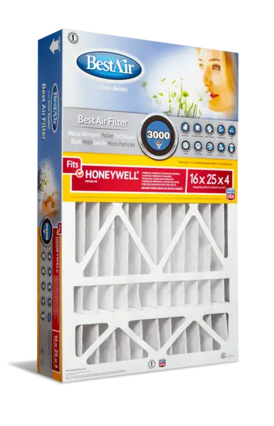 Bestair 16" X 25" X 4" Merv 13 Furnace Filter – Air Cleaning, Compatible With Honeywell Systems 1