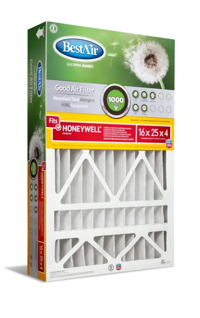 Bestair 16X25X4 Merv 8 Air Filter For Honeywell Furnaces – Allergen & Contaminant Reduction 1