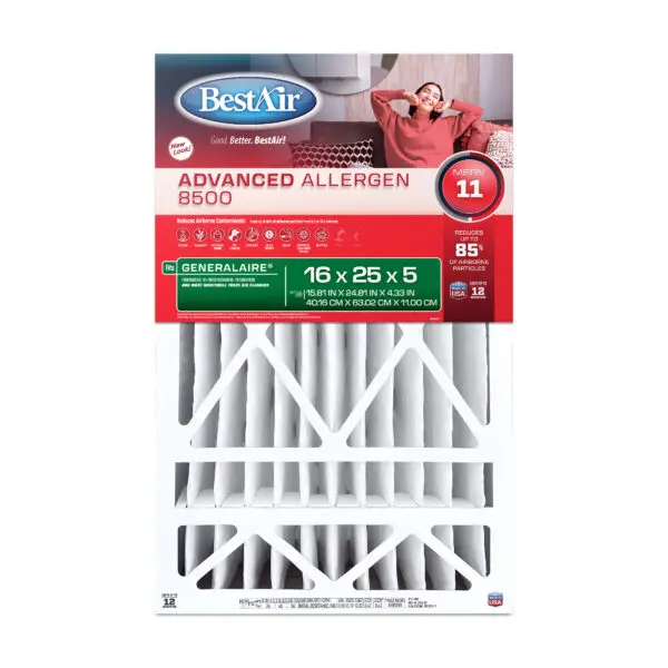 Bestair 16X25X5 Furnace Filter – Merv 13 Allergen Defense System 1