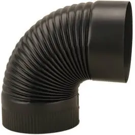 Black Stovepipe Corrugated Elbow — 24-Gauge, 6-Inch Radius 1