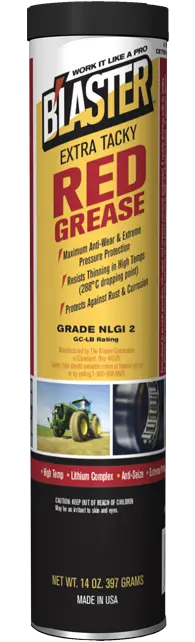 Blaster Extra-Tacky Red Automotive Grease – 14 Oz. High-Adhesion Lubricant Cartridge 1