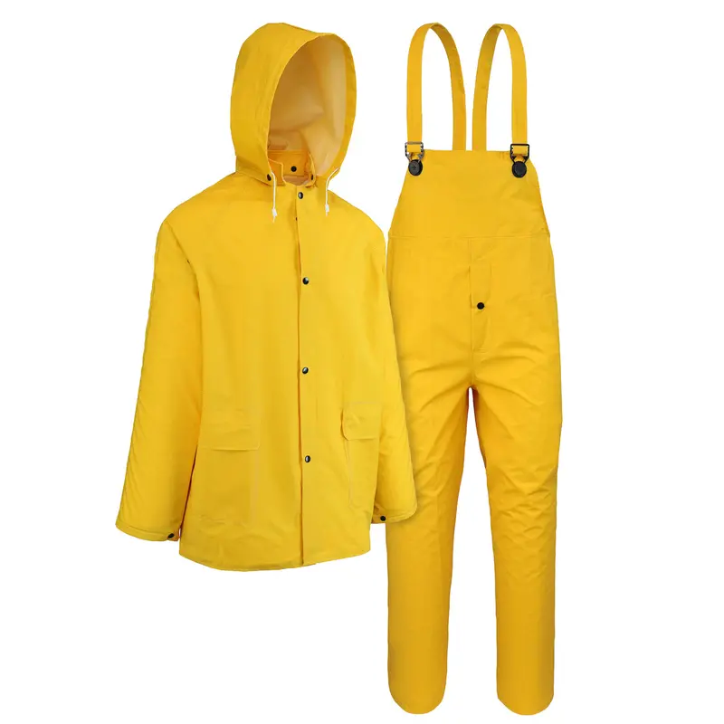 Boss Yellow Pvc Rain Jacket And Pants Set – Waterproof Work Suit 1