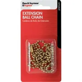 Brass-Finish Beaded Extension Chain With End Bell & Connector – 3 Feet 1
