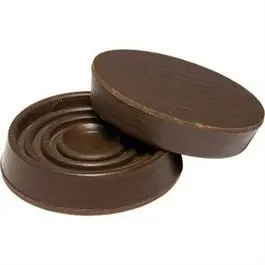 Brown Rubber Round Furniture Feet – 1-9/16-Inch Inner Diameter, 4-Pack 1