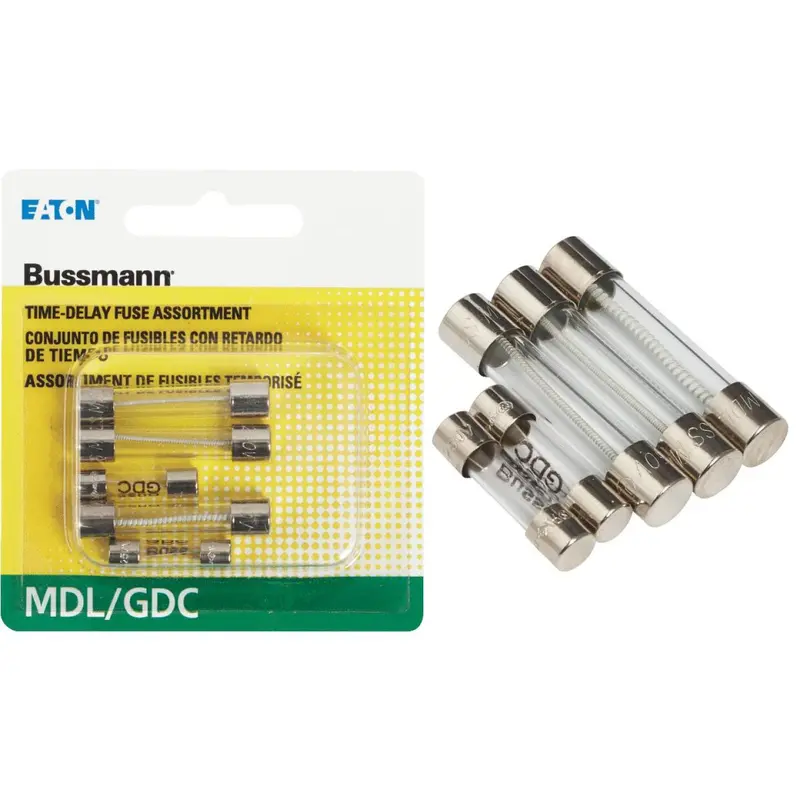 Bussmann Glass Tube Electronic Fuse – 0.5A / 1A / 2A Mdl/Gdc Series, 5-Pack 1