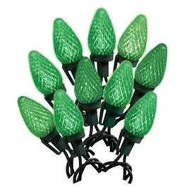 C9 Faceted Green Christmas Led Light String – 25-Count 1