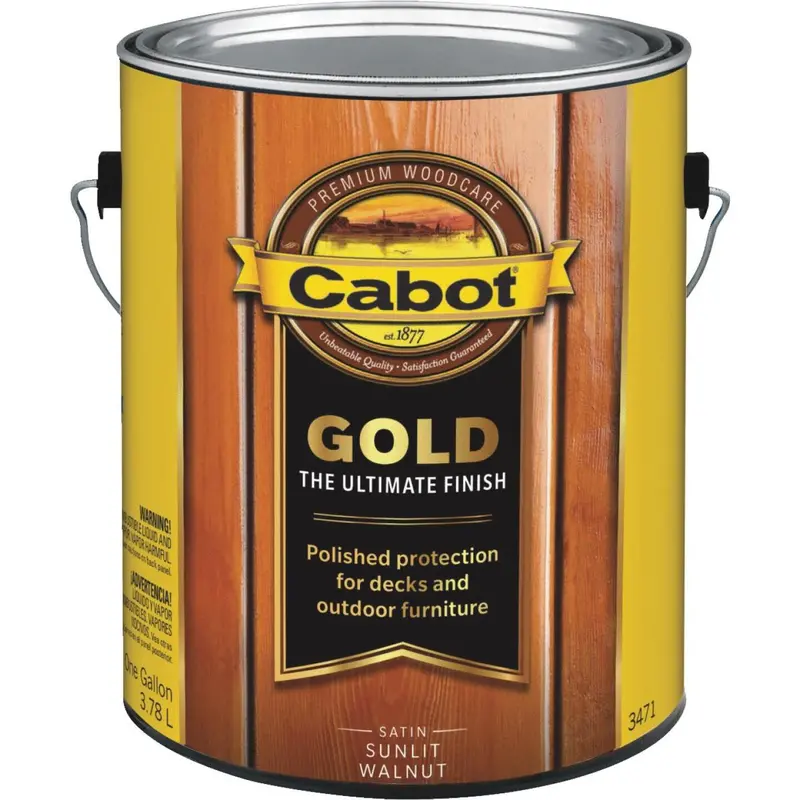 Cabot Gold Exterior Wood Stain – Sunlit Walnut, 1-Gallon Container 1
