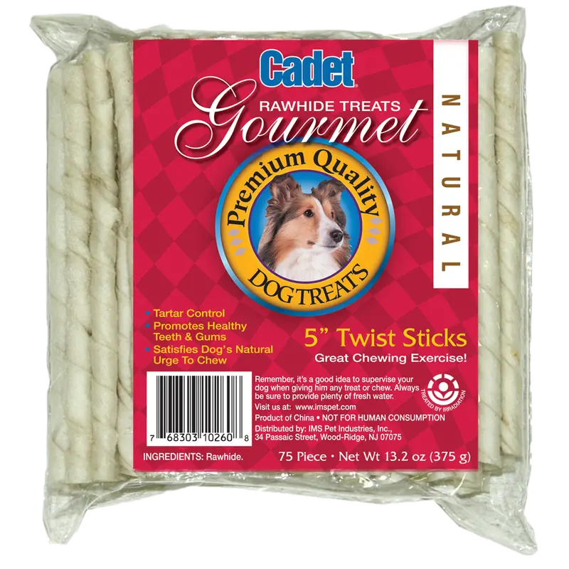 Cadet Beef Hide Twist Dog Treats – Natural Chew Sticks 1