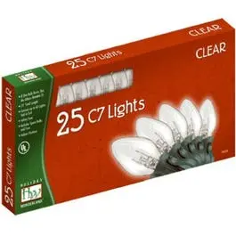 Classic Clear C7 Christmas Light String – 25-Bulb Set 1