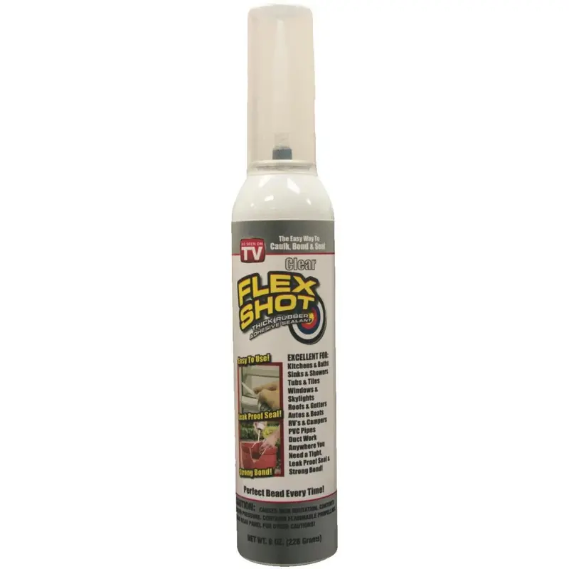 Clear Flex Shot Rubber Sealant Adhesive – 8 Oz Tub 1