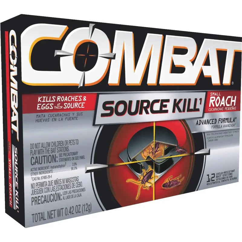 Combat Source Roach Bait Stations – Solid Gel Formula, 0.42 Oz. (12-Pack) 1