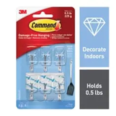 Command™ Clear Small Wire Hooks – Damage-Free Hanging Solution 1