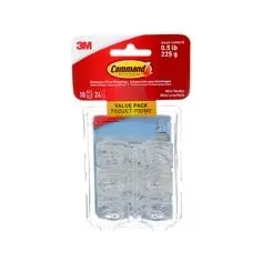 Command Mini Hooks – Clear Adhesive Mounting Kit (18 Hooks + 24 Strips) 1