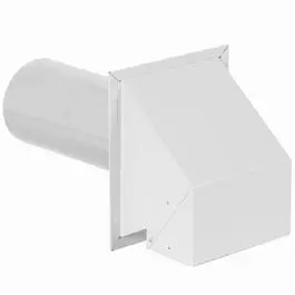 Commercial-Grade White Dryer Vent Hood With 12" Adjustable Tail Pipe And 4" Duct Opening 1