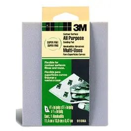 Contour Super-Fine Surface Sanding Sponge – 4.5 X 5.5 X 3/16-Inch 1