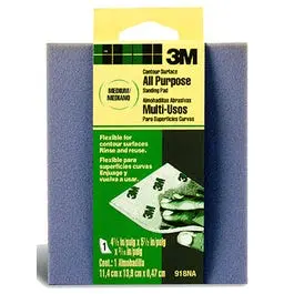 Contour-Surface Medium-Grit Sanding Sponge – Low-Profile Foam (4.5" X 5.5" X 3/16") 1