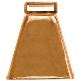Copper-Plated Steel Cow Bell – 3.75" × 3.25" × 2.5" Dimensions 1