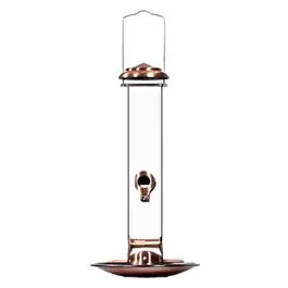 Copper Tube Bird Feeder – 16.5-Inch Decorative Design 1